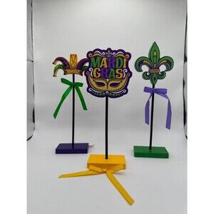 Hedeey 3 piece Mardi Gras table decor